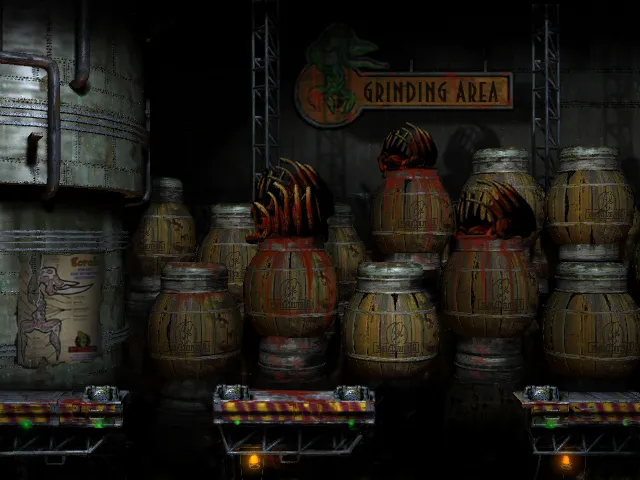 Tons of barrels inside RuptureFarms