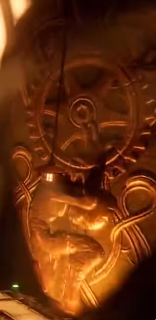 A mural showing a Mudokon carrying a huge cog on his shoulders. This image is very similar to the titan <a href='https://en.wikipedia.org/wiki/Atlas_(mythology)'>Atlas</a> from Greek-mythology.